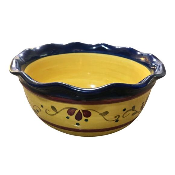 Home & Garden Party 8.5" Mixing Serving Bowl Welcome Home Hand-Painted Stoneware - Picture 1 of 7